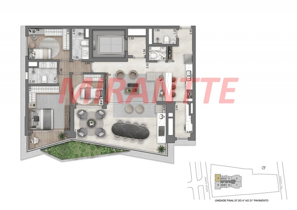 Apartamento de 162m² com 3 quartos em Perdizes