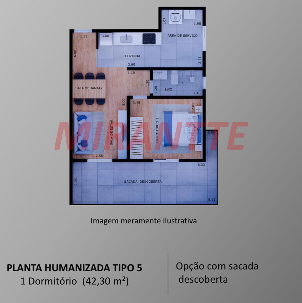 Apartamento de 46m² com 2 quartos em Vila Ester
