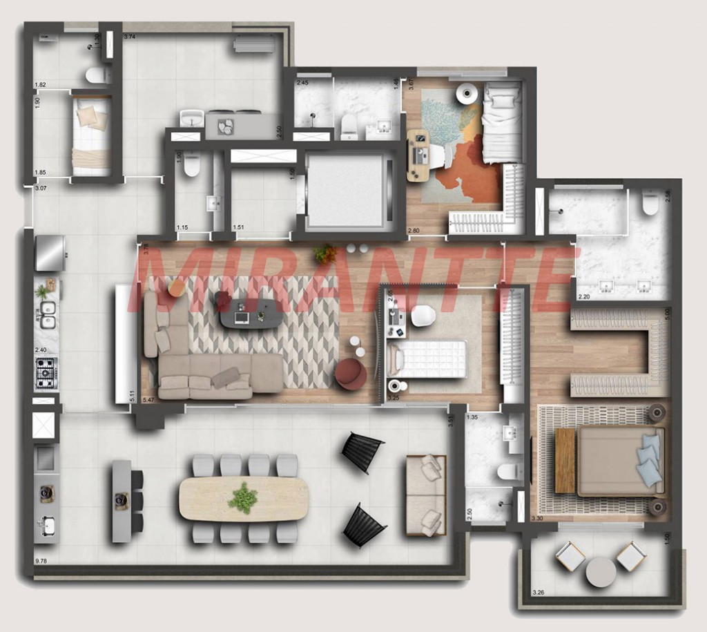 Apartamento de 173m² com 3 quartos em Alto da Boa Vista