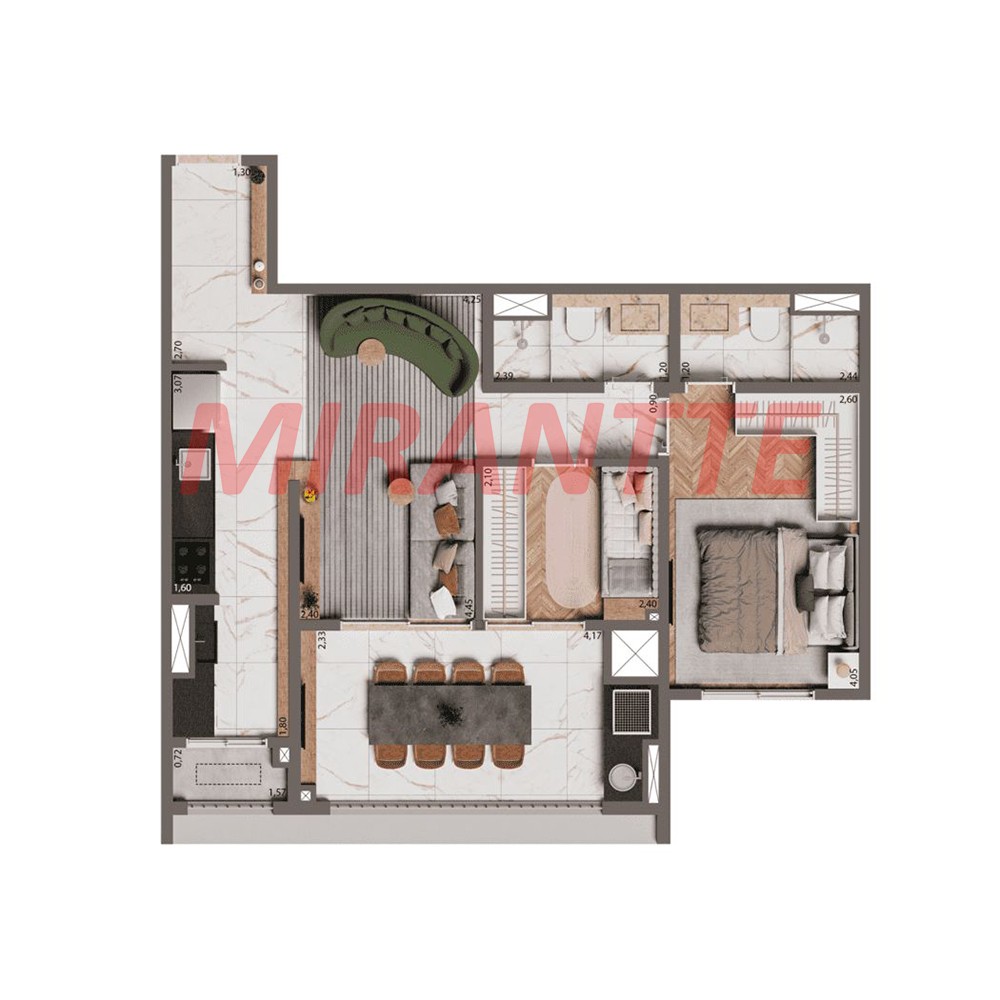 Apartamento de 84m² com 3 quartos em Brooklin