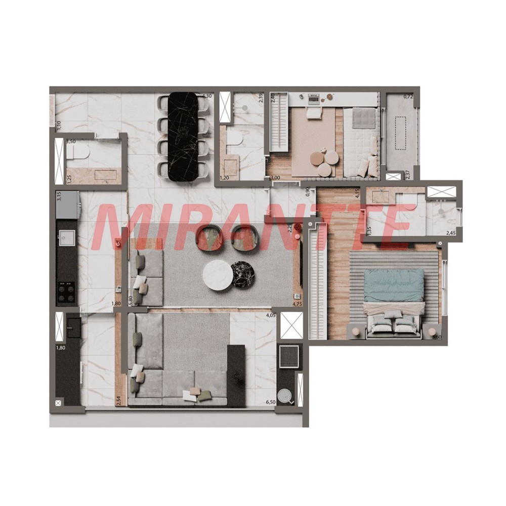 Apartamento de 84m² com 3 quartos em Brooklin