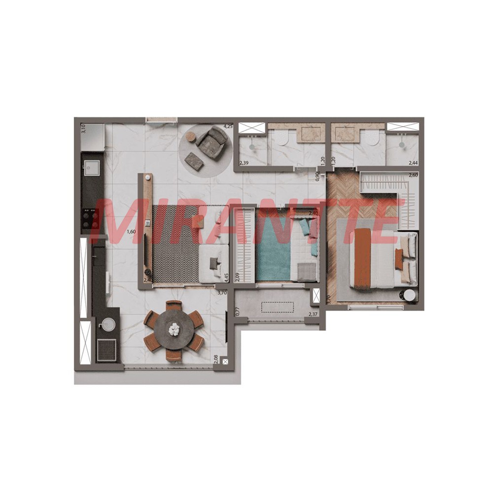 Apartamento de 84m² com 3 quartos em Brooklin