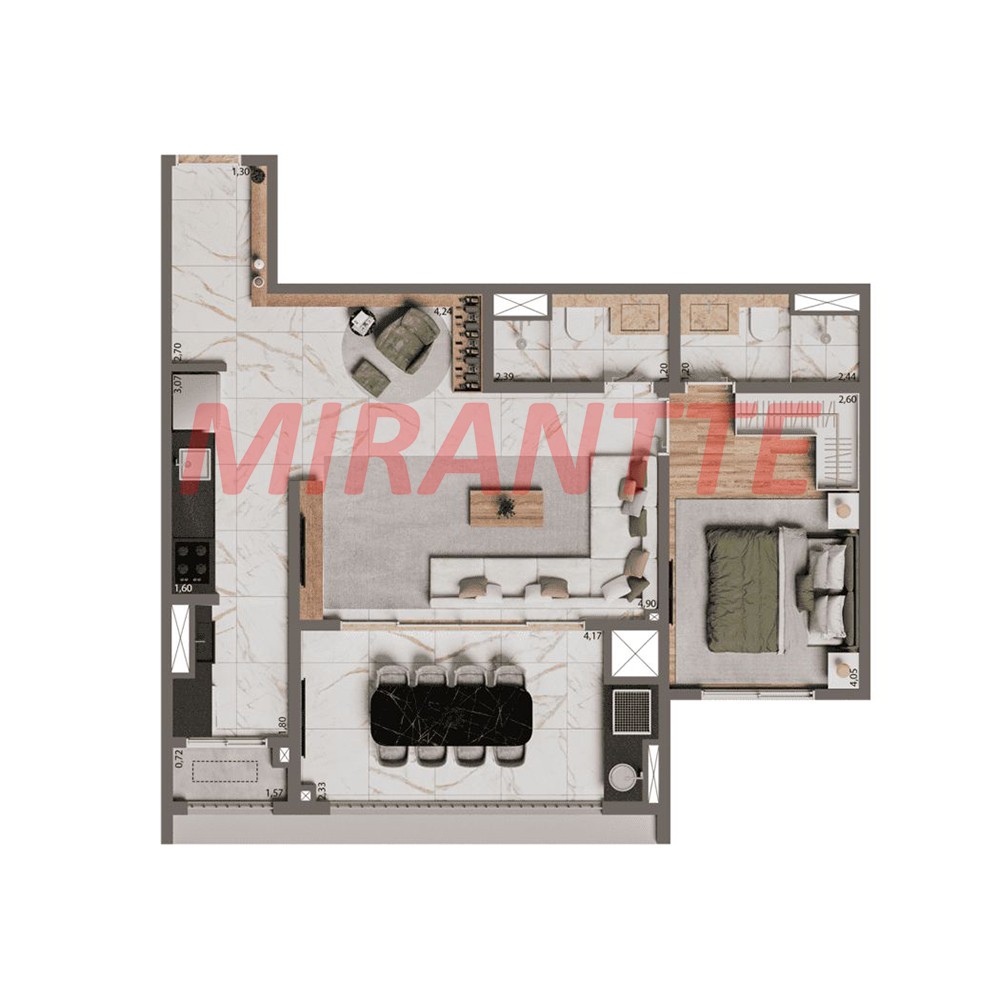 Apartamento de 45m² com 1 quarto em Brooklin