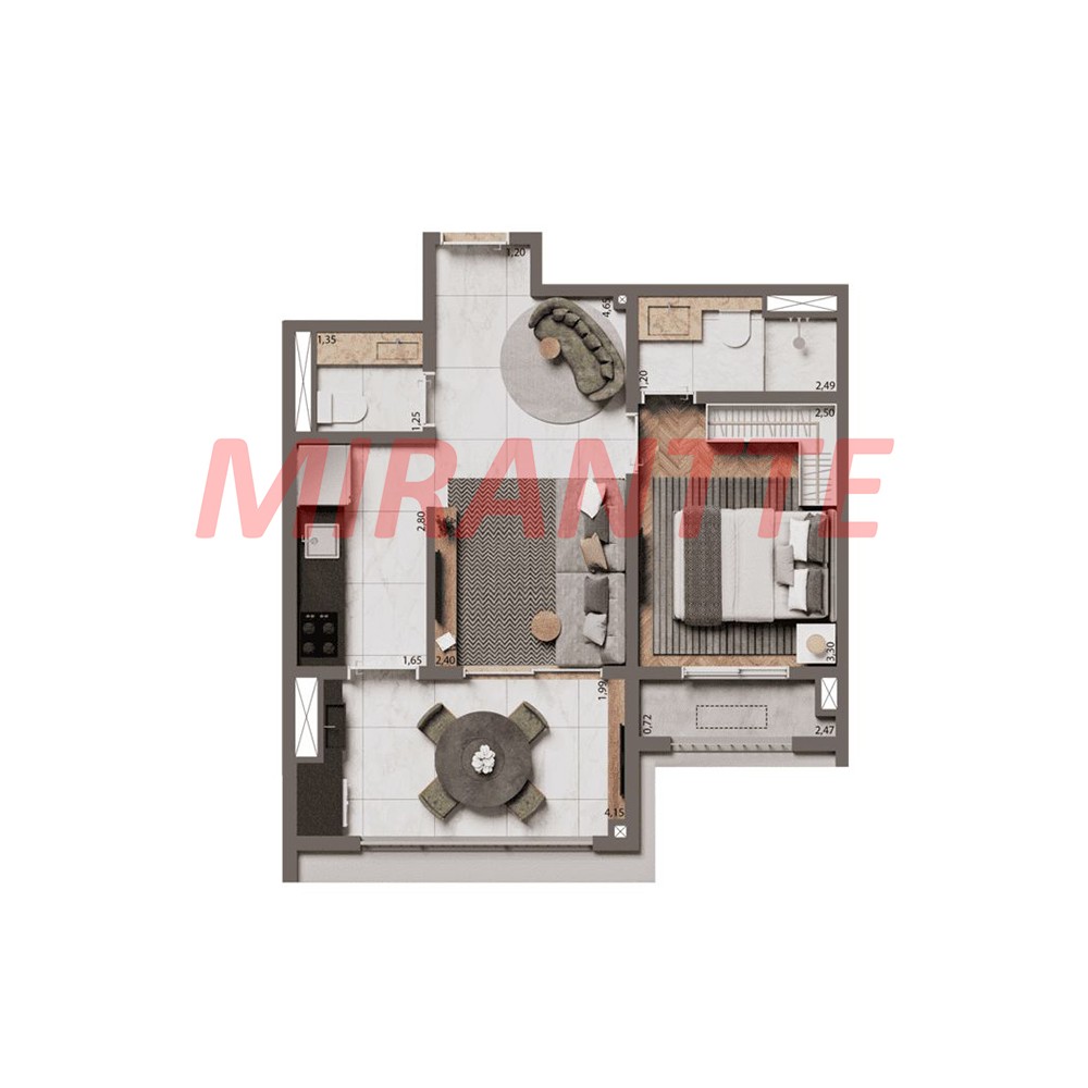 Apartamento de 45m² com 1 quarto em Brooklin