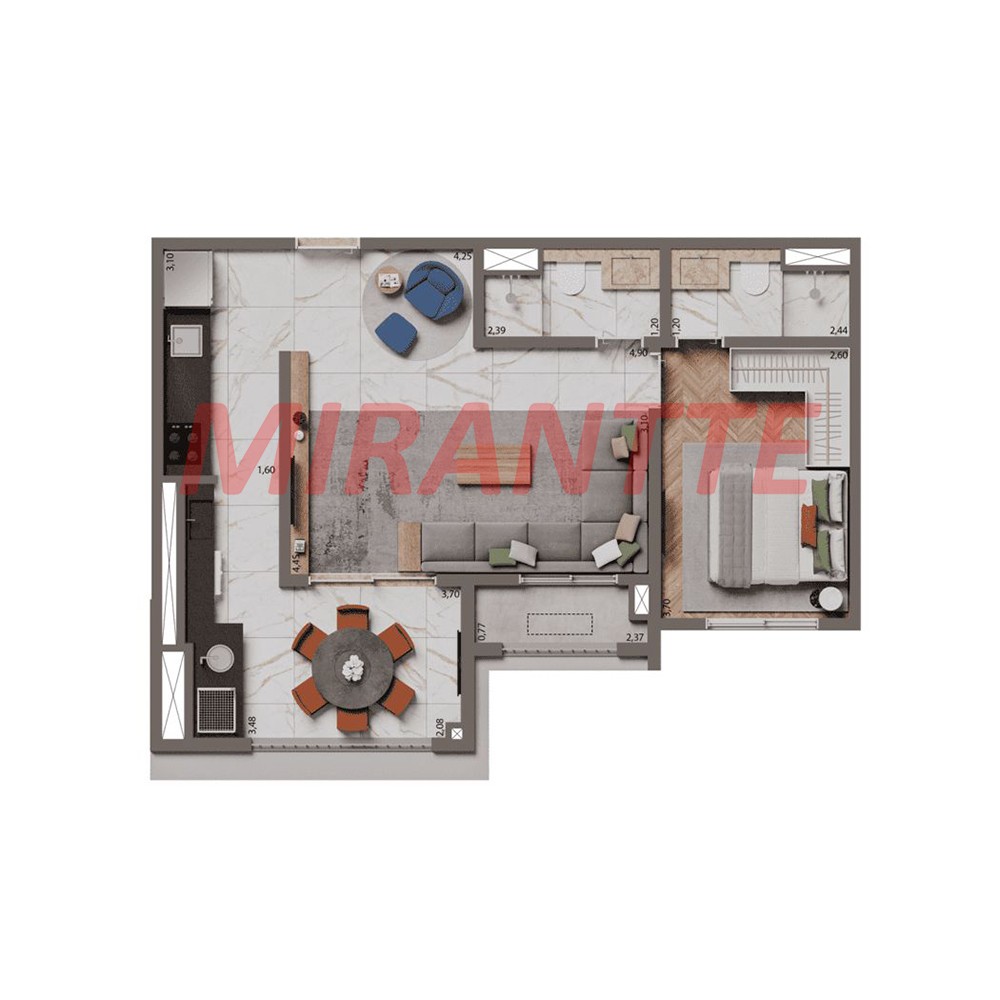 Apartamento de 45m² com 1 quarto em Brooklin