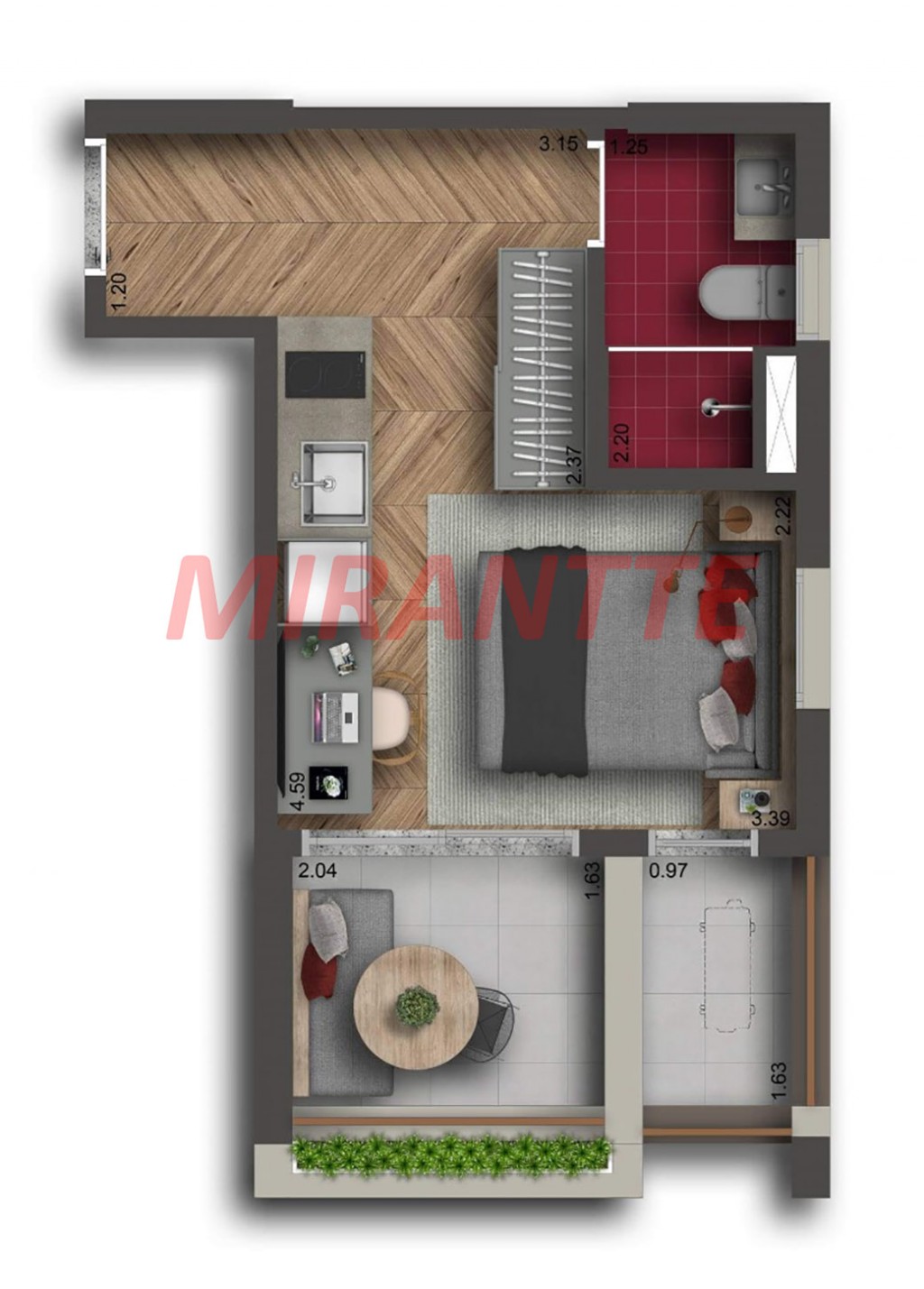 Apartamento de 26m² em Jardins