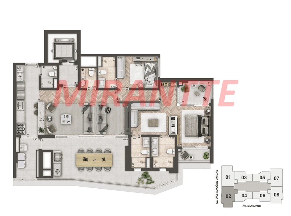 Apartamento de 140m² com 3 quartos em Brooklin