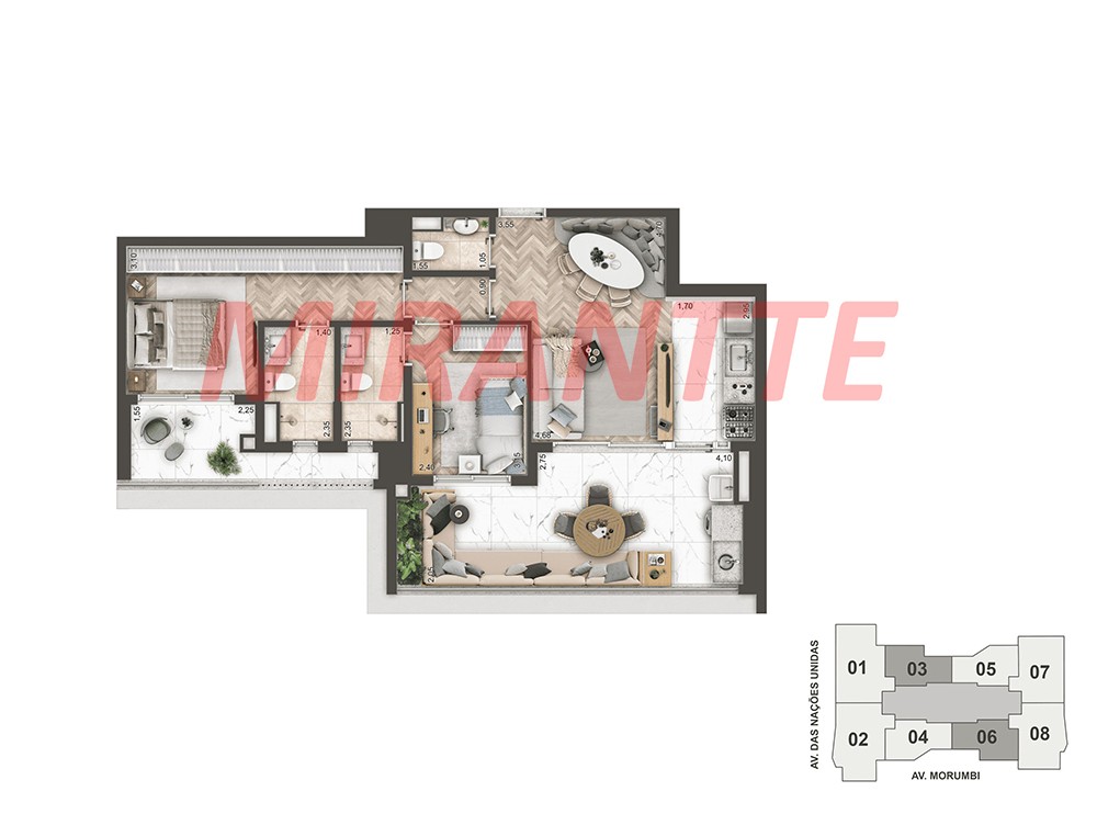 Apartamento de 140m² com 3 quartos em Brooklin