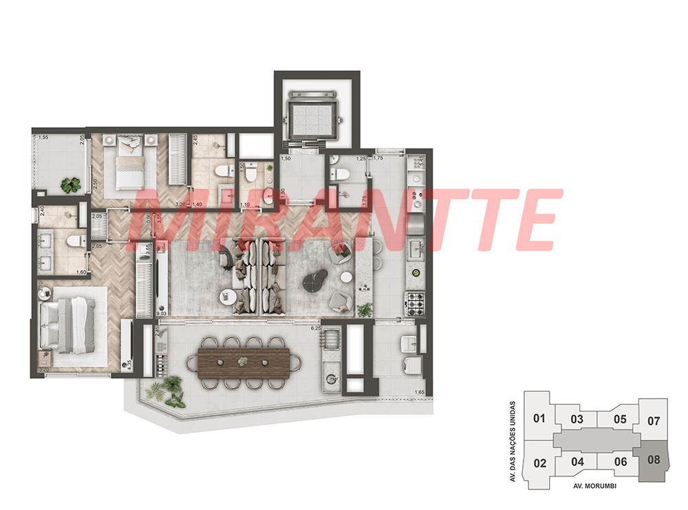 Apartamento de 140m² com 3 quartos em Brooklin