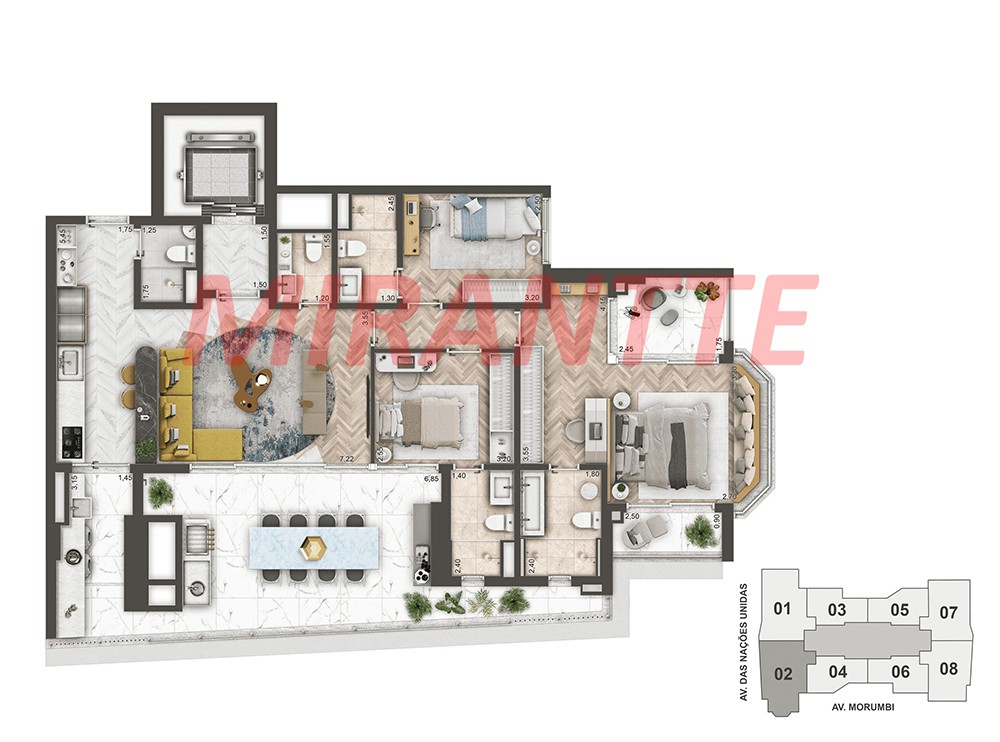Apartamento de 140m² com 3 quartos em Brooklin