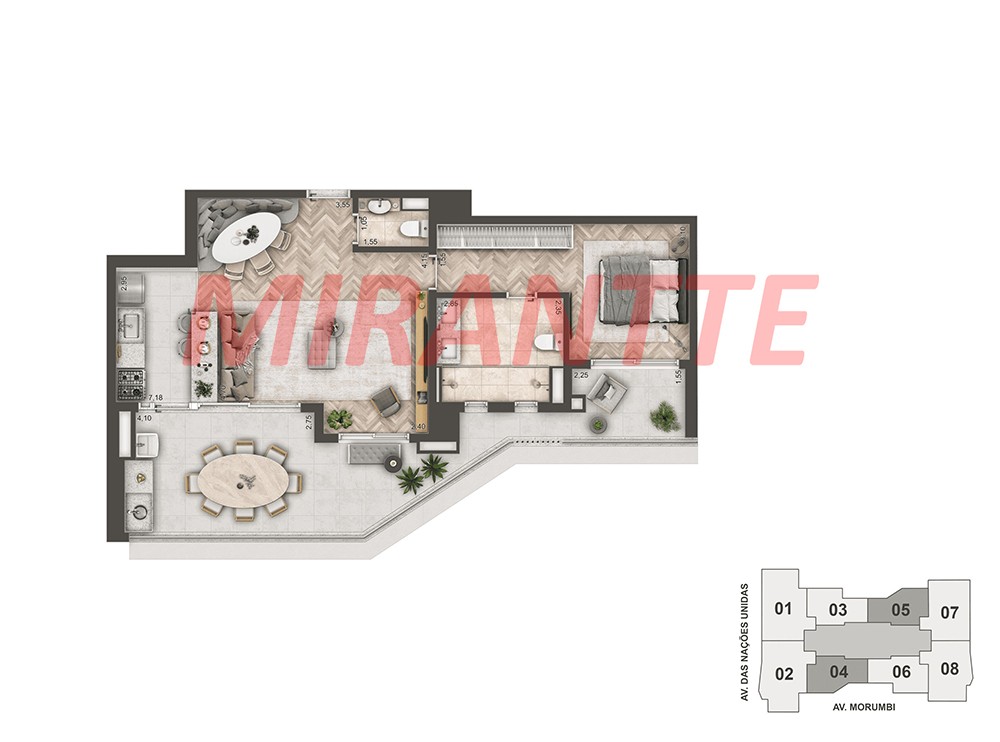 Apartamento de 140m² com 3 quartos em Brooklin