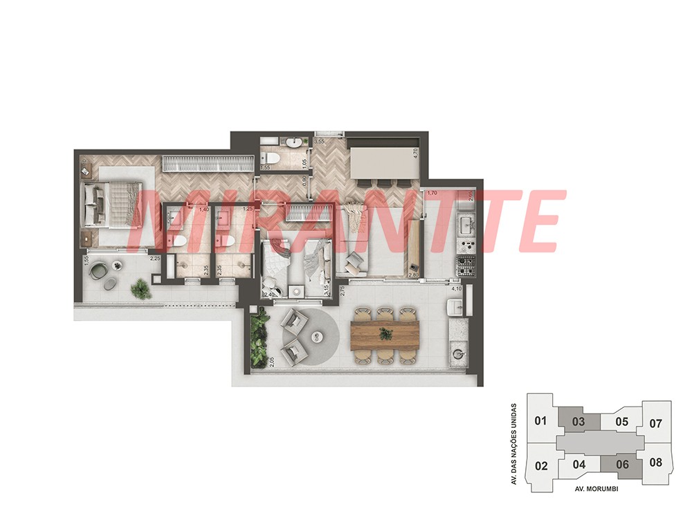 Apartamento de 145m² com 3 quartos em Brooklin