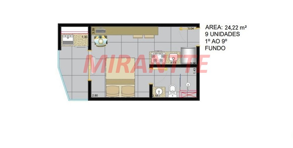 Apartamento de 25.97m² com 1 quartos em Imirim
