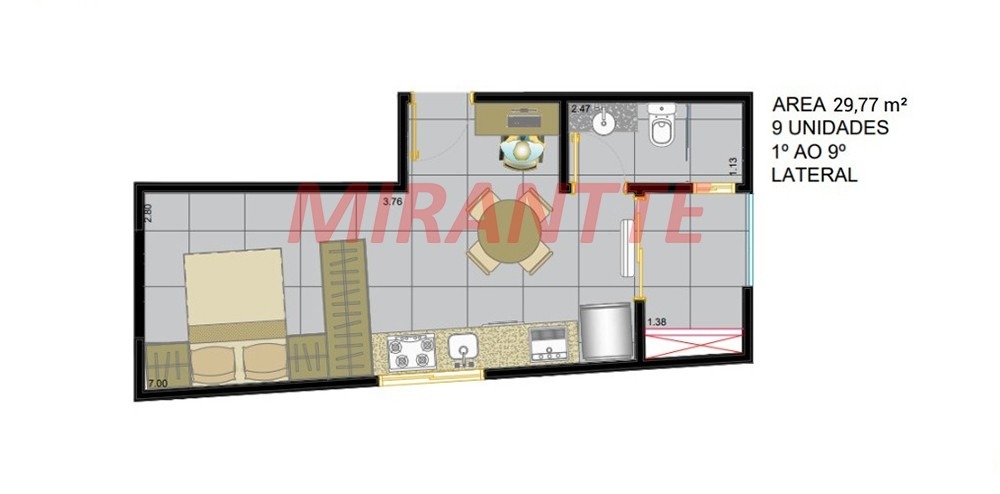 Apartamento de 25.97m² com 1 quartos em Imirim
