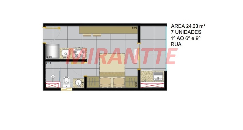 Apartamento de 24.63m² com 1 quartos em Imirim