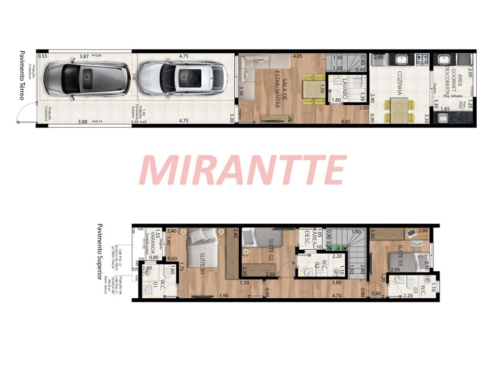 Sobrado de 110m² com 3 quartos em Água Fria