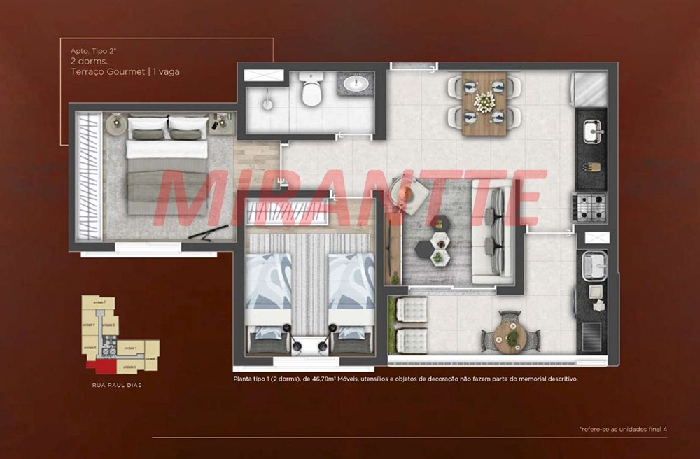 Apartamento de 47m² com 2 quartos em Mandaqui