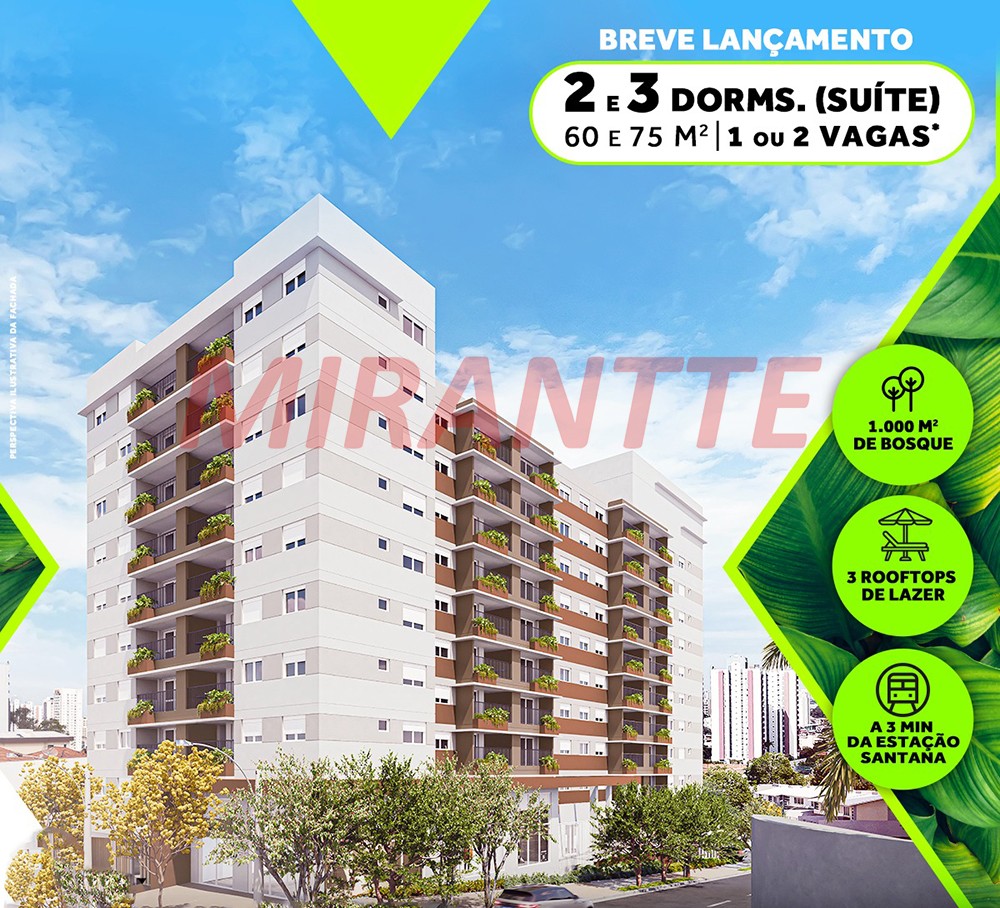 Apartamento de 75m² com 3 quartos em Santana