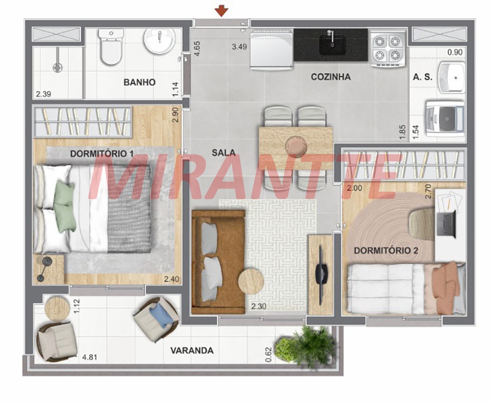 Apartamento de 45m² com 2 quartos em Vila Maria