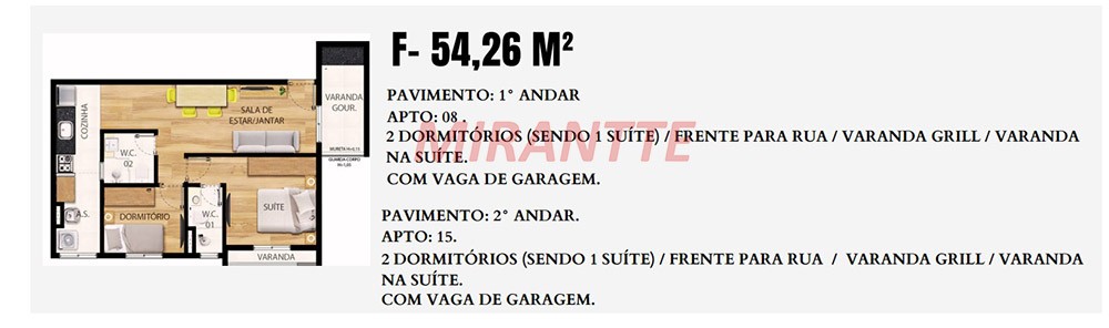 Apartamento de 42.18m² com 2 quartos em Vila Nova Mazzei