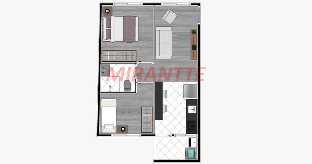 Cond. fechado de 43.2m² com 2 quartos em Tucuruvi