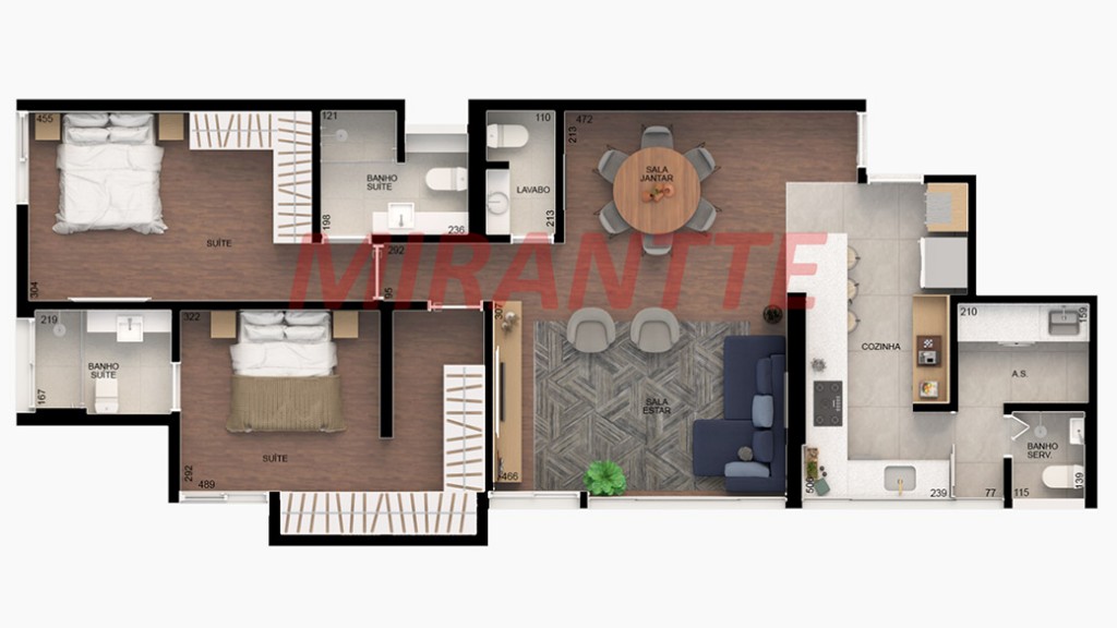 Apartamento de 100m² com 2 quartos em Cerqueira César