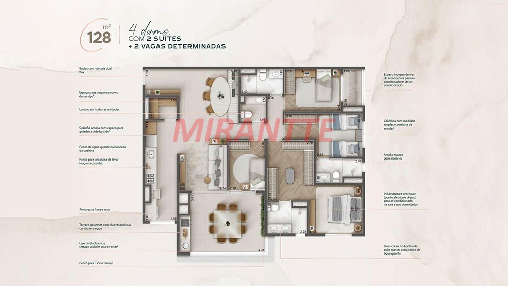 Apartamento de 127m² com 4 quartos em Jardim São Paulo