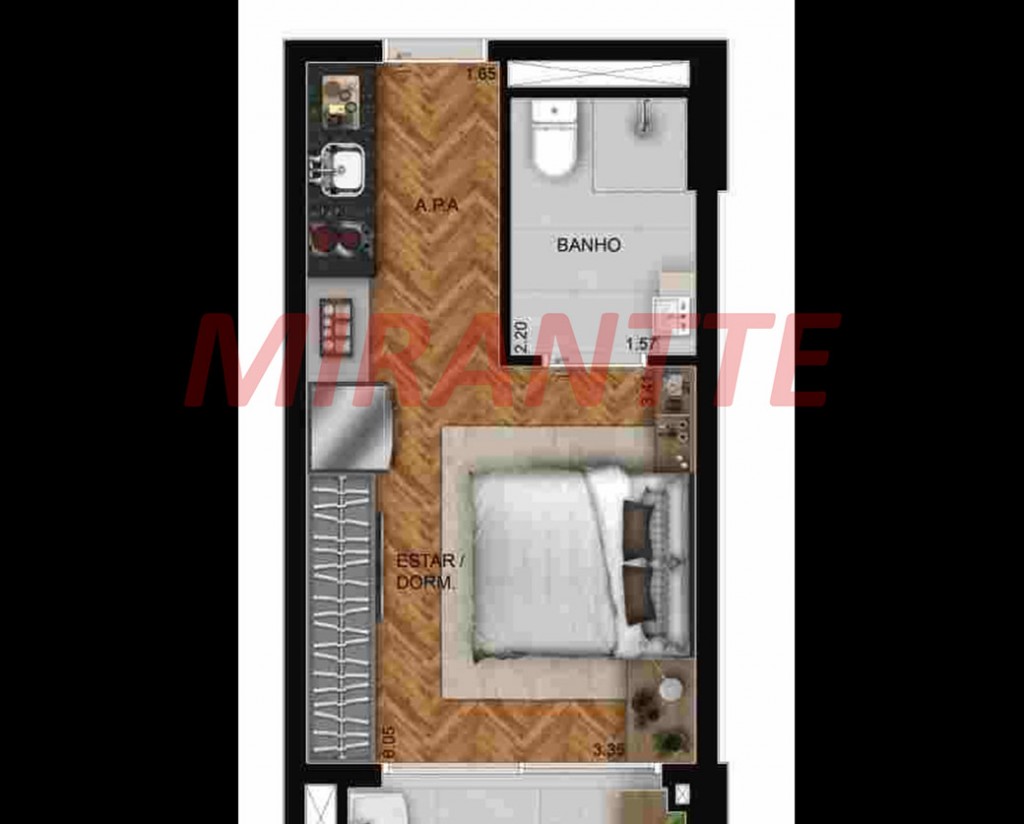 Flat de 28m² com 1 quartos em Parada Inglesa