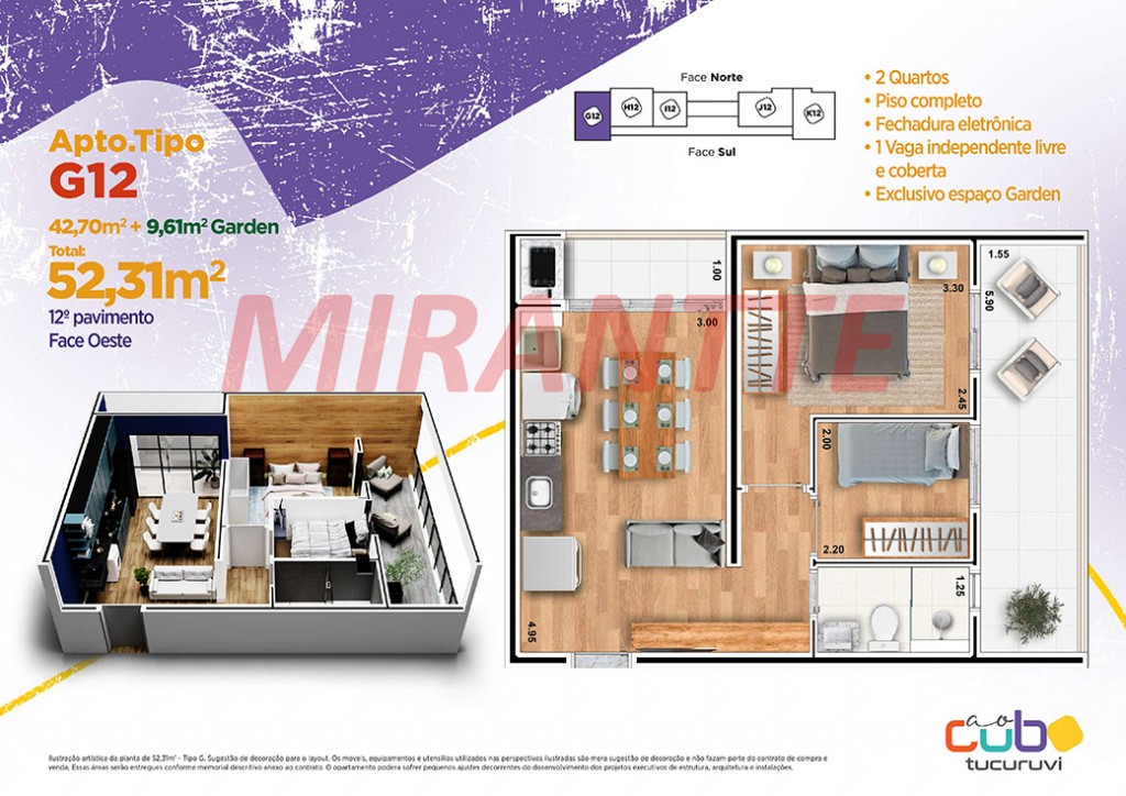 Apartamento com 2 quartos em Vila Mazzei
