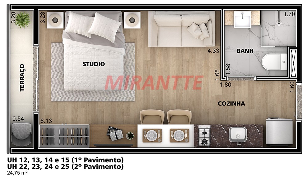 Apartamento de 30m² com 1 quartos em Jardim São Paulo