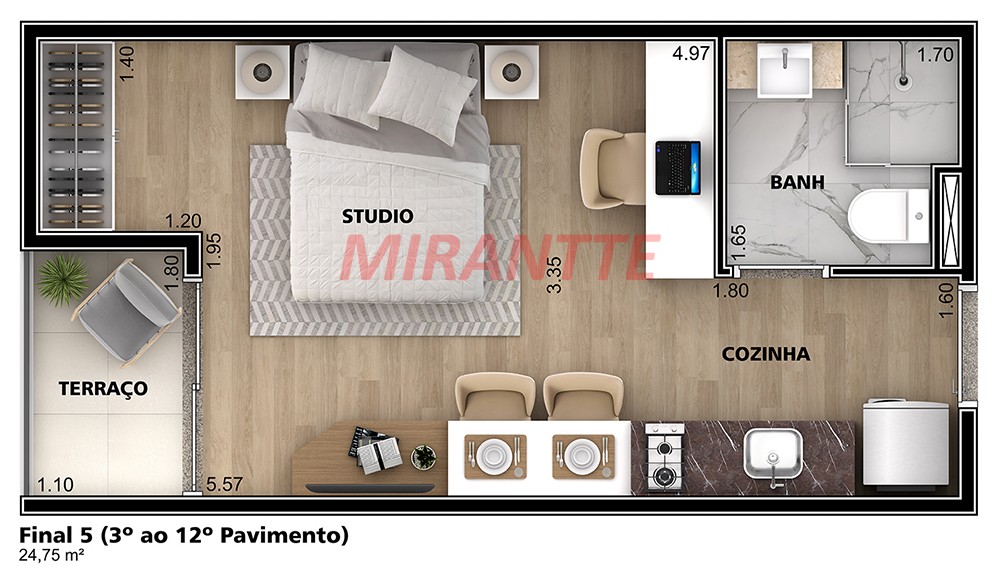 Apartamento de 30m² com 1 quartos em Jardim São Paulo