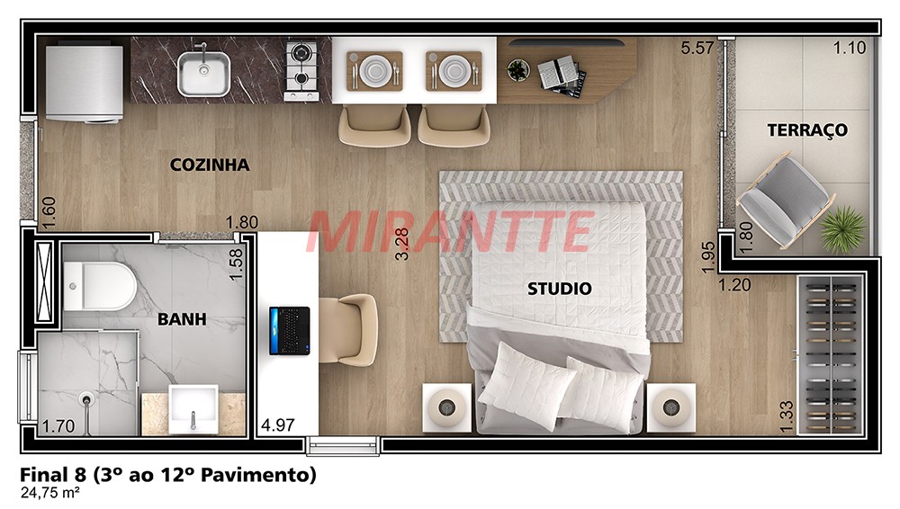 Apartamento de 30m² com 1 quartos em Jardim São Paulo