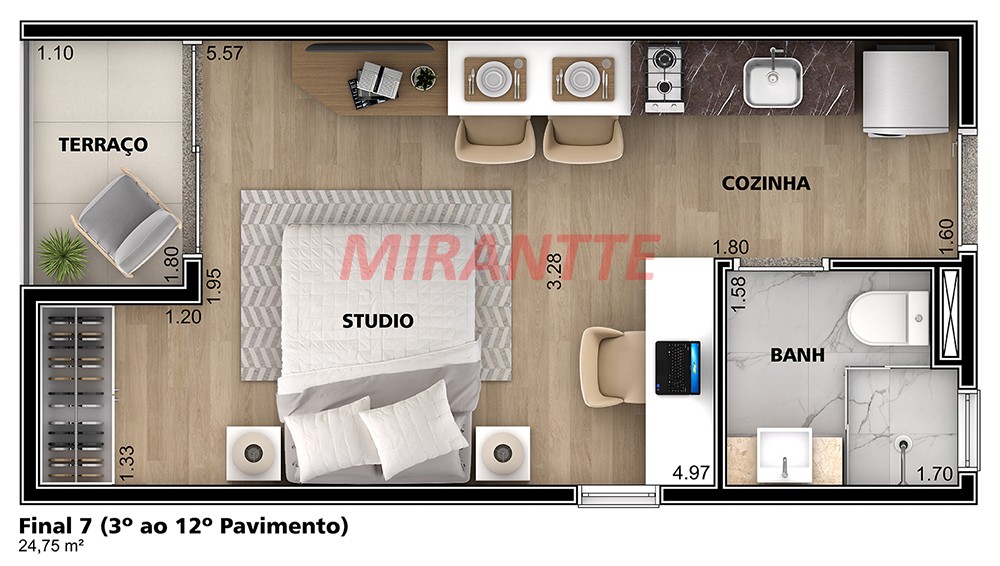 Apartamento de 30m² com 1 quartos em Jardim São Paulo