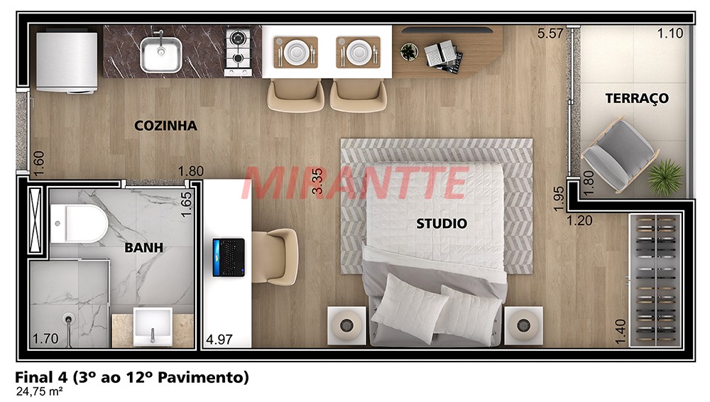 Apartamento de 30m² com 1 quartos em Jardim São Paulo