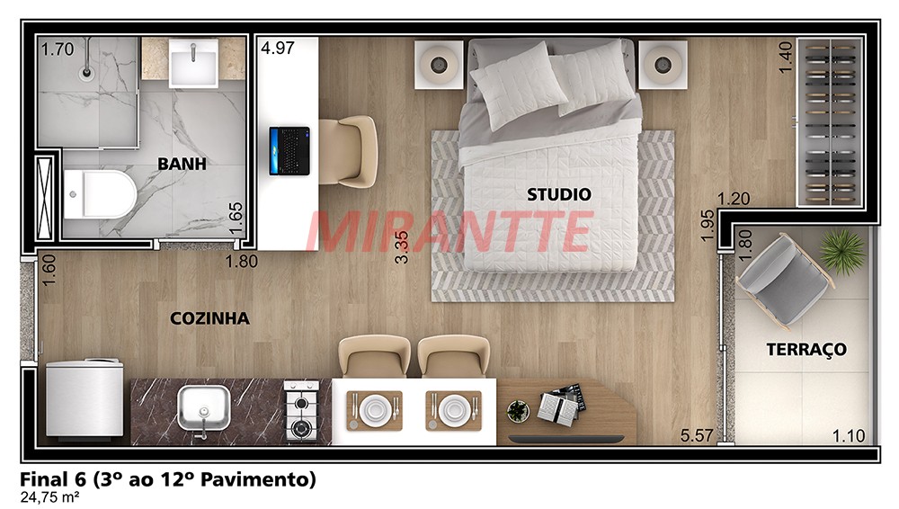 Apartamento de 30m² com 1 quartos em Jardim São Paulo