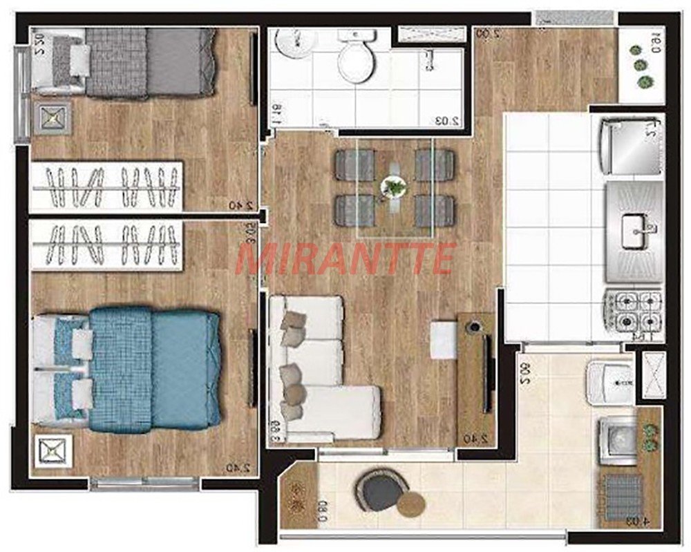 Apartamento de 42m² com 2 quartos em Mandaqui