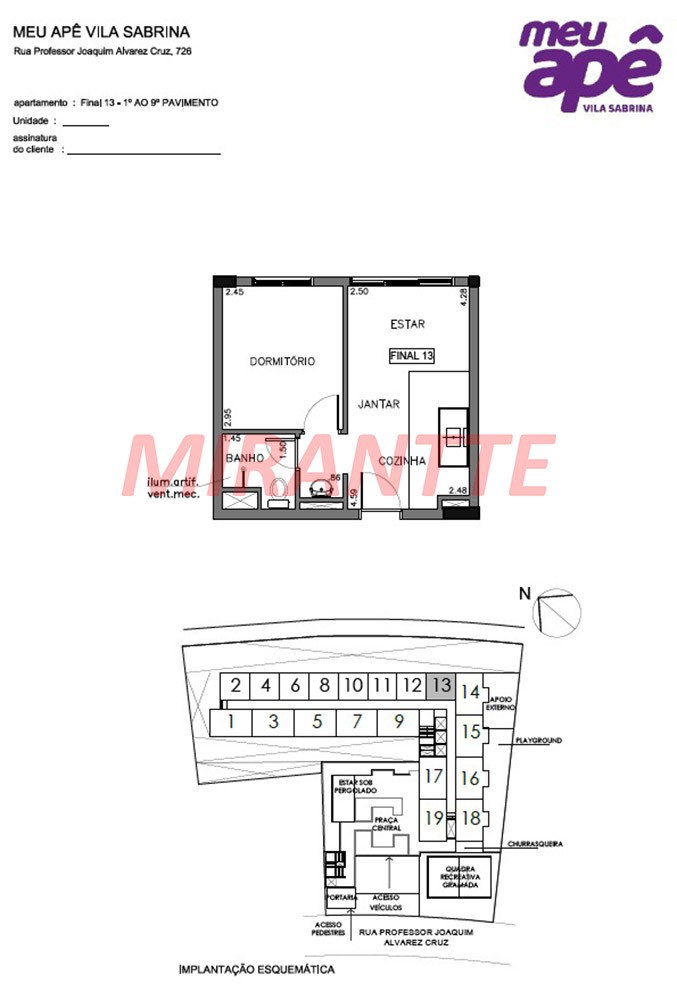 Apartamento de 26m² com 1 quartos em Vila Sabrina