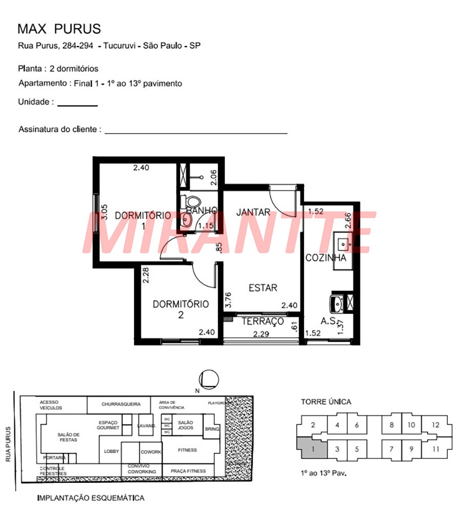 Apartamento de 39m² com 2 quartos em Tucuruvi
