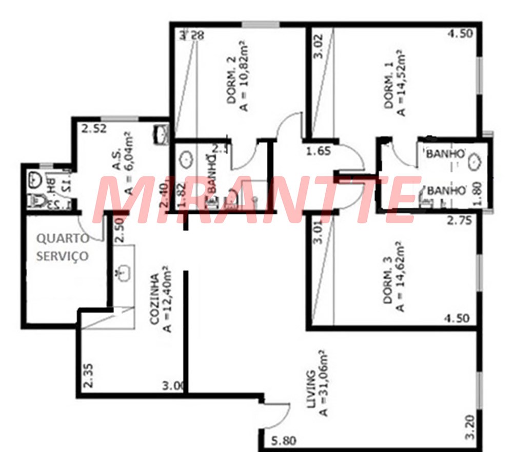 Apartamento de 129m² com 3 quartos em Itaim Bibi