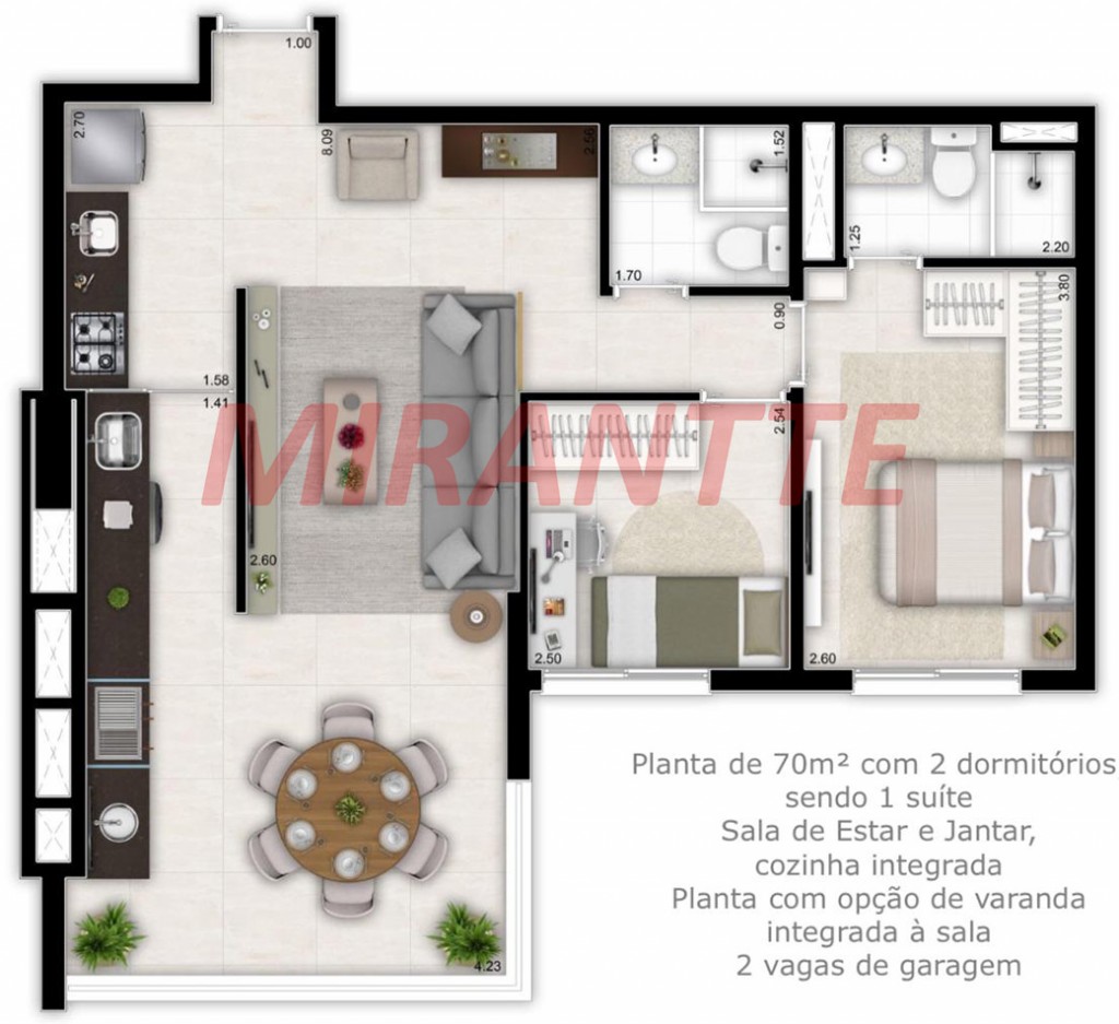 Apartamento com 2 quartos em Parque Sao Domingos