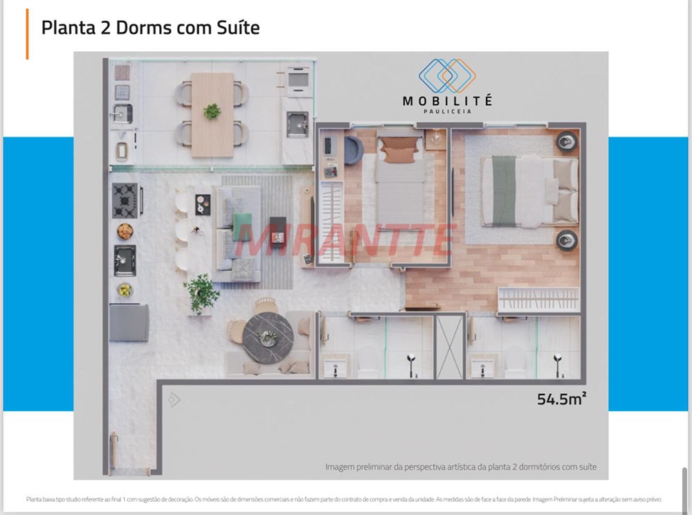 Apartamento com 2 quartos em Vila Pauliceia