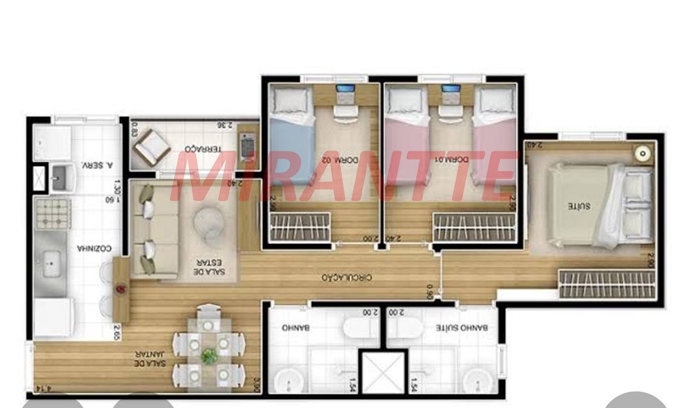 Apartamento com 3 quartos em Jardim Las Vegas