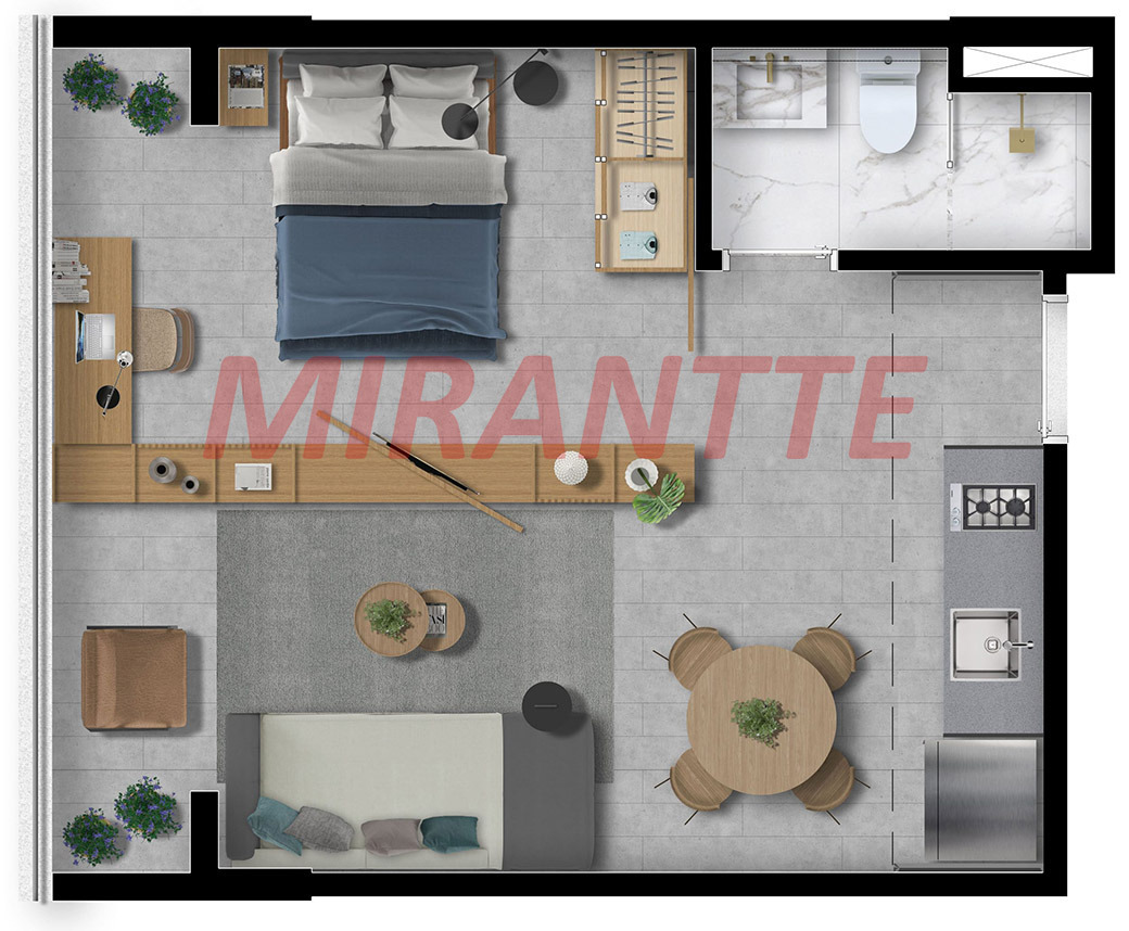 Studio de 34.35m² em Pinheiros