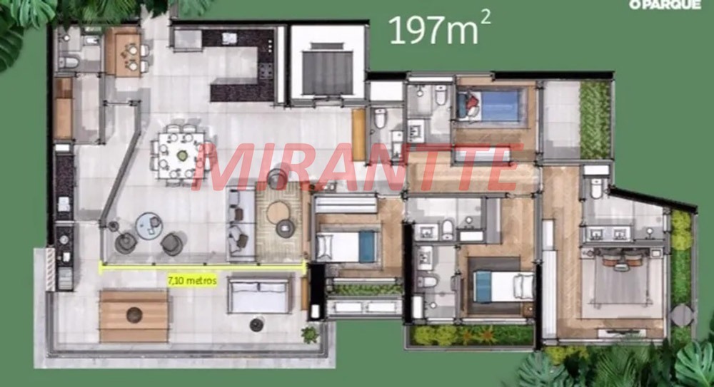 Apartamento de 199.03m² com 4 quartos em Jardim Das Acácias