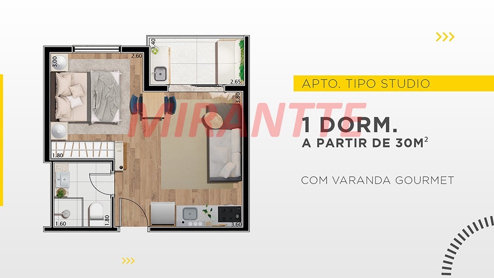 Apartamento de 30m² com 1 quartos em Tucuruvi