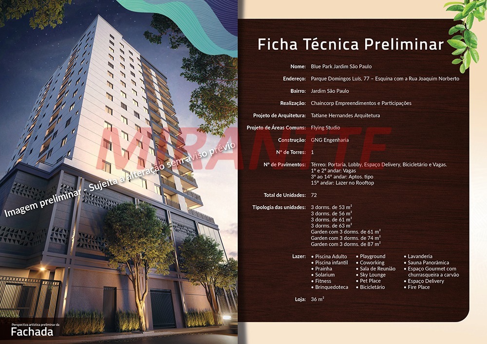 Apartamento de 53.14m² com 3 quartos em Jardim São Paulo(Zona Norte)