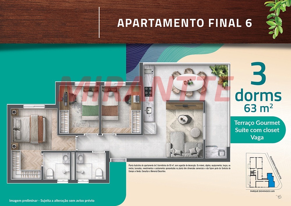 Apartamento de 53.14m² com 3 quartos em Jardim São Paulo(Zona Norte)