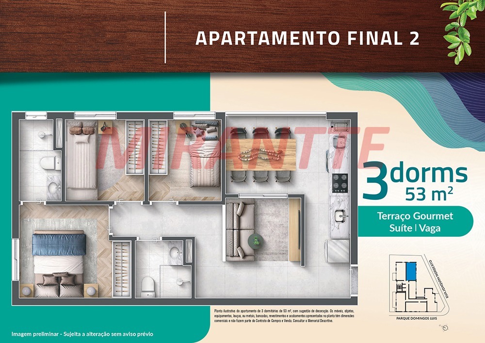 Apartamento de 53.14m² com 3 quartos em Jardim São Paulo(Zona Norte)