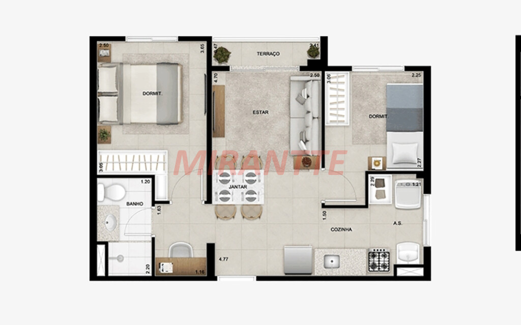 Apartamento de 43m² com 2 quartos em Jardim São Paulo(Zona Norte)
