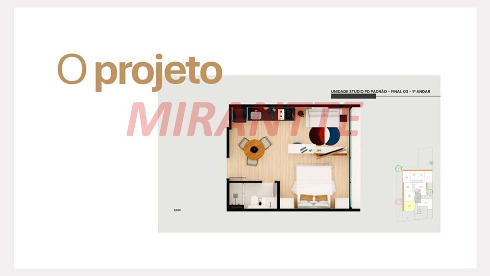 Apartamento de 29.3m² com 1 quartos em Vila Mazzei
